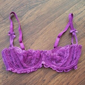 Agent Provocateur Purple Floral Lace Bra Size 36D